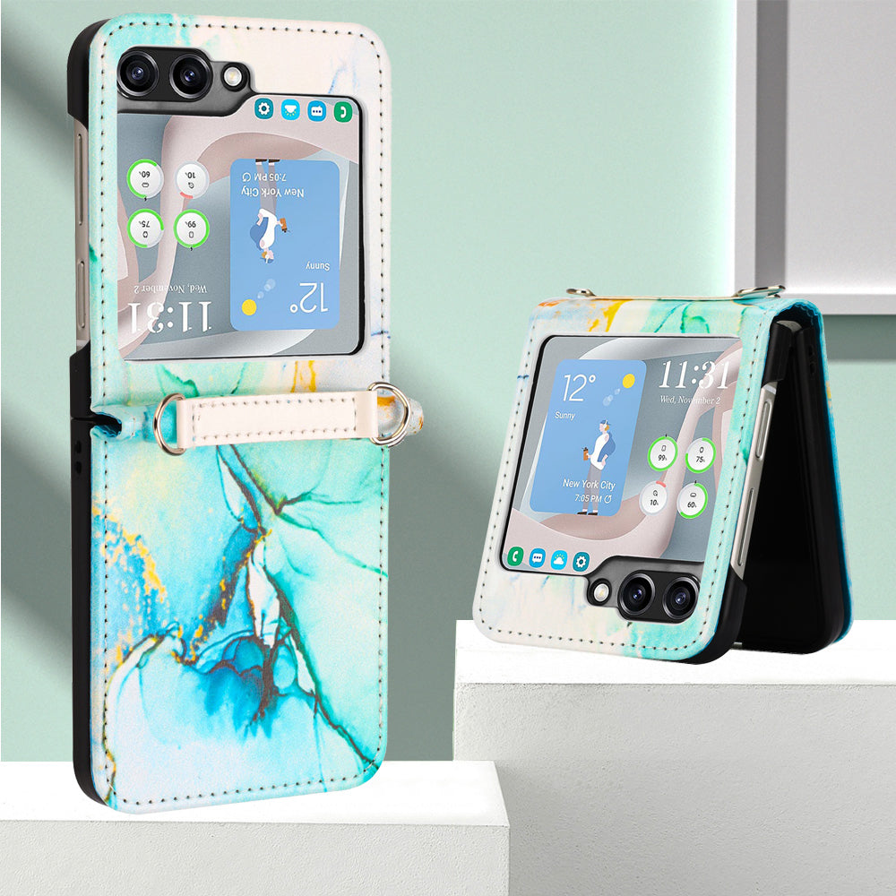 YB Pattern Printing Leather Series-5 for Samsung Galaxy Z Flip5 5G Phone Case Marble Pattern PU Leather Cover YB Pattern Printing Leather Series-5 for Samsung Galaxy Z Flip5 5G Phone Case Marble Pattern PU Leather Cover